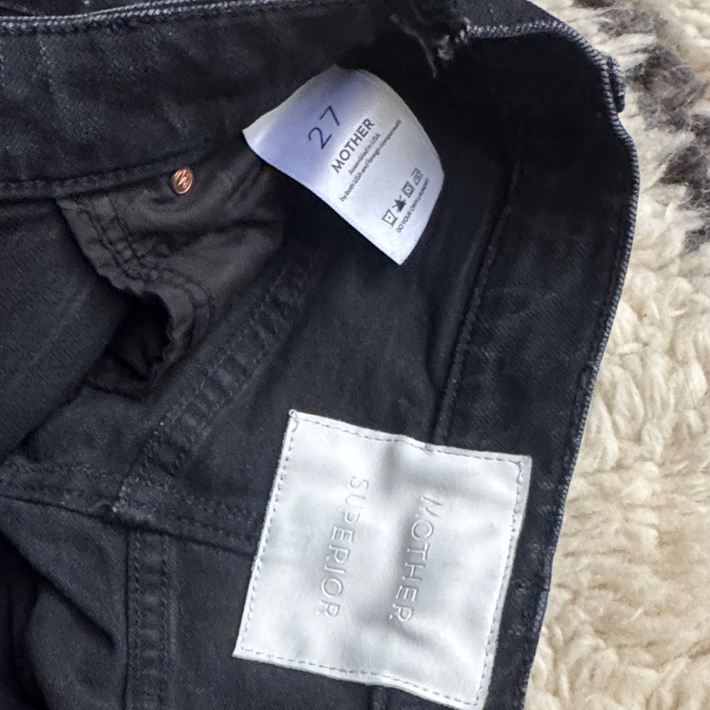 MOTHER Black High-Rise Jeans The dazzler Shift minimalist Gap style mom Jean - Picture 6 of 13
